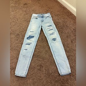 American Eagle 360 Next Level Stretch Super High Rise Jeans Patch 0 Short